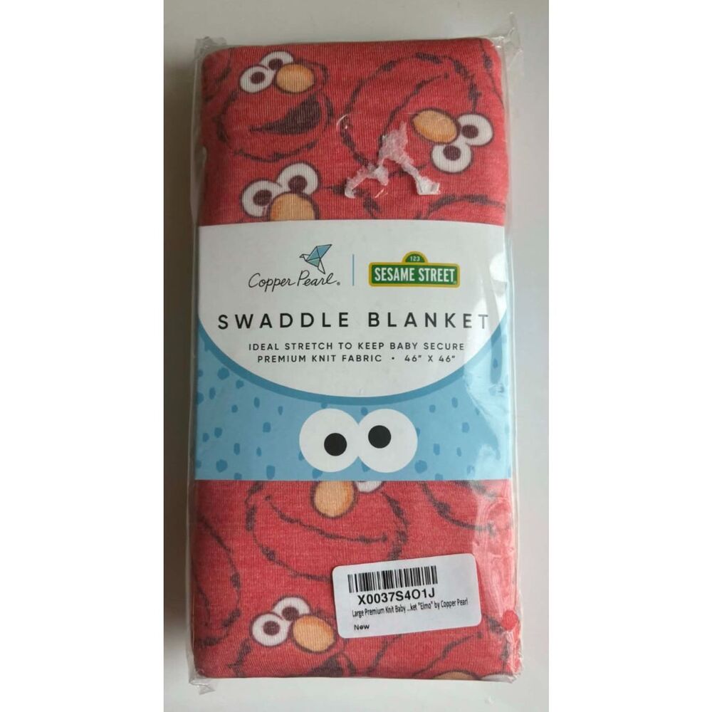 Copper Pearl Sesame Street Swaddle Blanket All Over Elmo Print Knit Baby Blanket